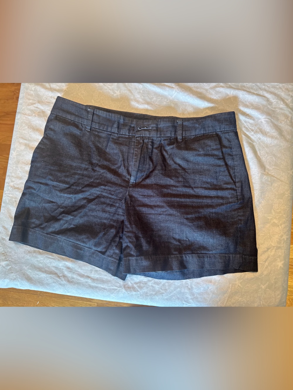 Ann Taylor Dark Navy Linen Blend Dress Shorts